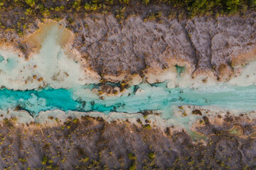 Bacalar Lagoon, Los Rapidos drone view.
