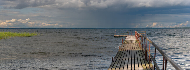 Pier on the lake - before the heavy rain