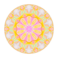 Decorative pattern in a circle for interior decoration. Ornate mandala. Isolated on white.