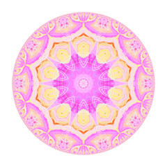 Decorative pattern in a circle for interior decoration. Ornate mandala. Isolated on white.