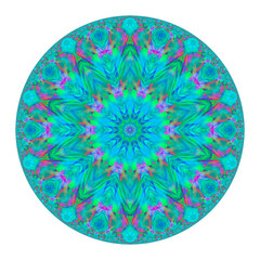 Decorative pattern in a circle for interior decoration. Ornate mandala. Isolated on white.