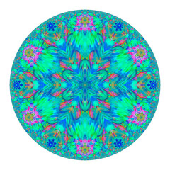 Decorative pattern in a circle for interior decoration. Ornate mandala. Isolated on white.