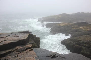 Fotobehang Kust Crashing waves on rocky New England coast  © MichaelTXPhotography