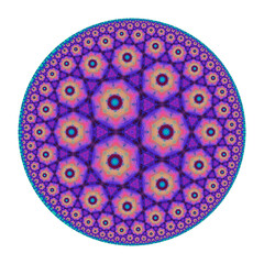 Decorative pattern in a circle for interior decoration. Ornate mandala. Isolated on white.