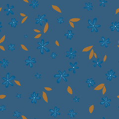 Naklejka na ściany i meble Trendy seamless chamomile, daisies ditsy pattern. Fabric design with simple flowers. Vector cute flower pattern for fabric, wallpaper or wrap paper.