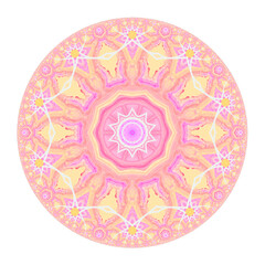 Round mosaic ornament for interior decoration. Patterned print, anti stress mandala.
