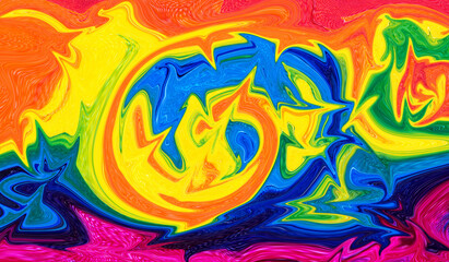 Obraz premium Colorful Abstract Modern Hand Painted Seamless Background Swirls Pattern Design