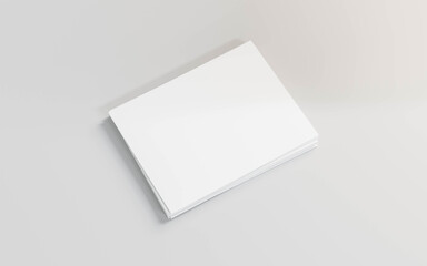 Stack of blank white business cards on white background 3d render illustration