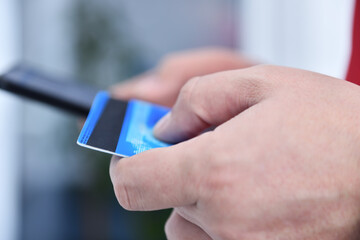 Man paying with credit card