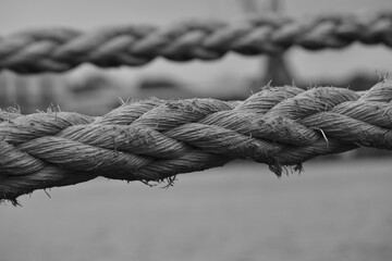 close up of a thick rope