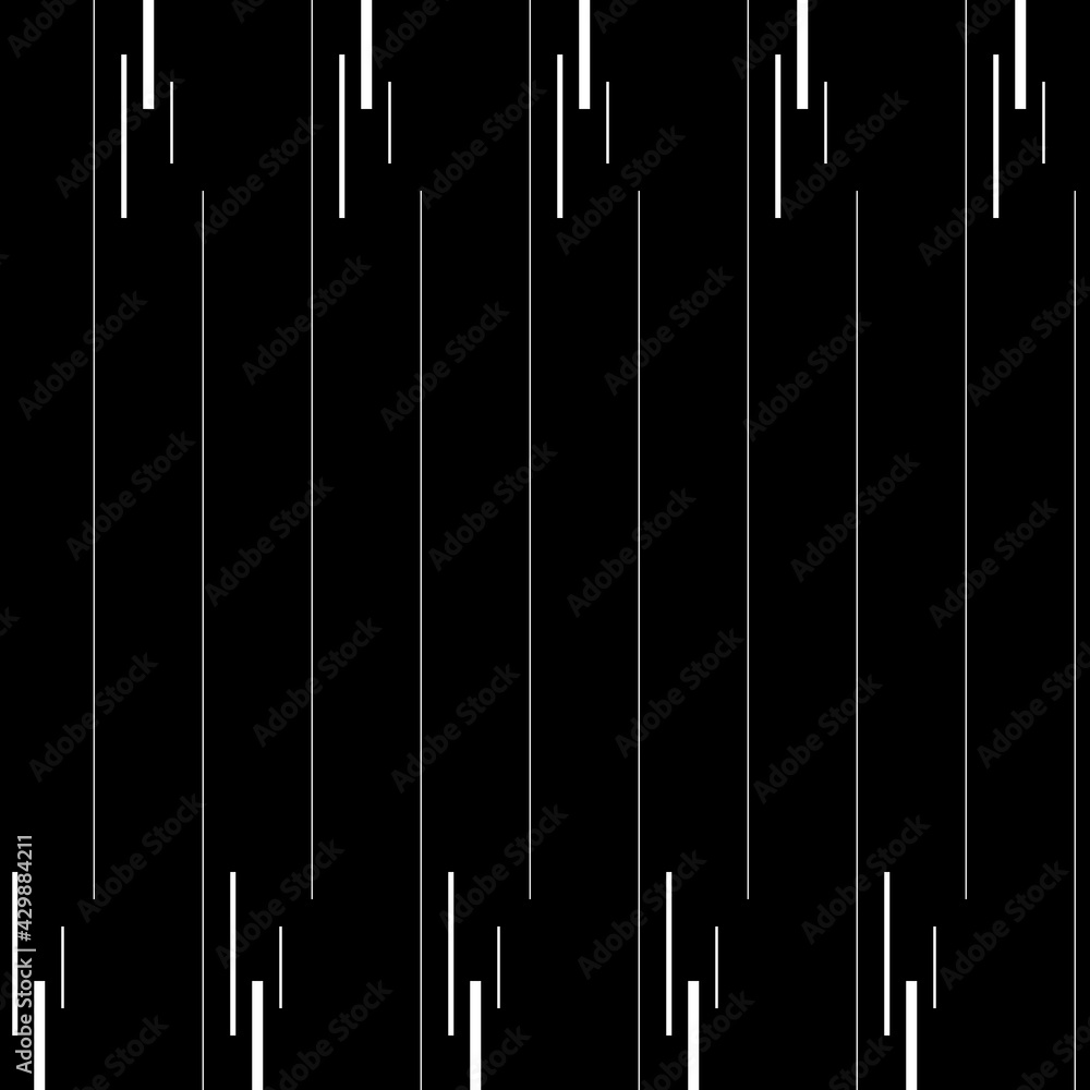Poster geometric of vertical stripe pattern. design top and bottom regular lines white on black background.
