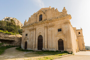 Fototapeta na wymiar Exterior Sights of St. Mathew Church (Chiesa di San Matteo) in Scicli, Province of Ragusa, Sicily - Italy. 