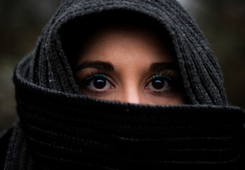 Naklejka premium close-up of a young woman's eyes