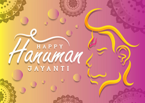 Happy Hanuman Jayanti wallpaper poster vector, beautiful festival greeting card, wishes background banner design