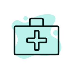 Medical Bag icon. Line style icon design. Illustration of medical bag icon. Isolated on white background.
