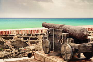 Old cannon at Sohail castle in Fuengirola, Spain