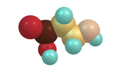 Taurine molecular structure isolated on white