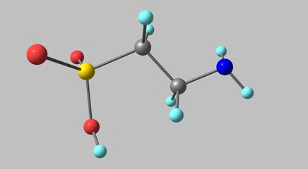 Taurine molecular structure isolated on grey