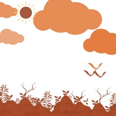 Obraz premium Illustrative nature landscape