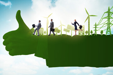 Green environment concept with business people