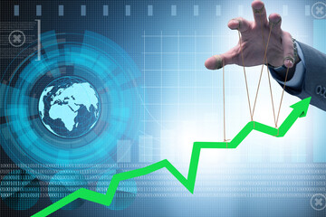 Concept of supporting economic growth in economy