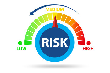 Risk meter in risk management concept
