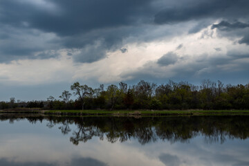 Sunset at Busse Lake, Busse Lake Boating Center, Elk Grove Village, Illinois

