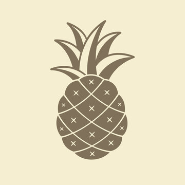 Pineapple detailed silhouette business company brand logo clipart. Flat modern minimal vector illustration design.