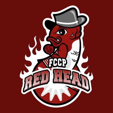 betta fish mascot logo fccp red head vector illustration for farm