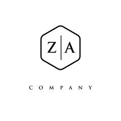 initial ZA logo design vector