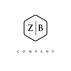initial ZB logo design vector