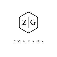 initial ZG logo design vector