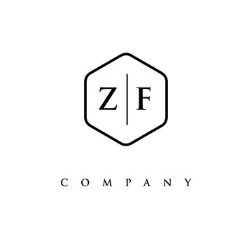 initial ZF logo design vector