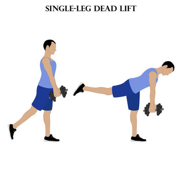 Single-leg dead lift exercise strength workout illustration