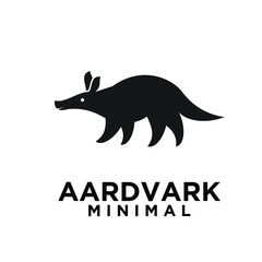 minimal aardvark black vector logo design