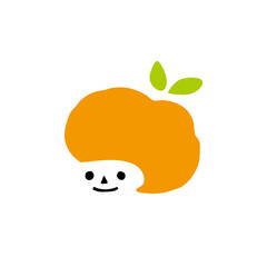 頭が、果物あるいは野菜の子供。ロゴマークのためのイラスト
