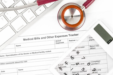 Fototapeta premium Medical bills and other Expenses tracker.