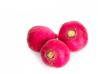 Small garden radish isolated on white background