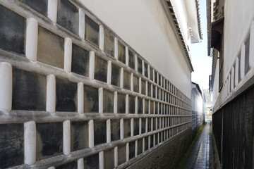 江戸時代にタイムスリップしたような 旧山陽道矢掛宿の伝統的町並み/家並（大高草小路）