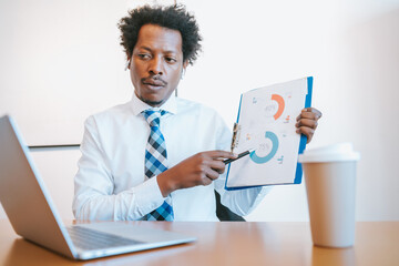 Businessman on a video call.