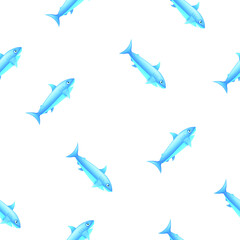 Obraz premium Seamless Pattern Abstract Elements Fish Seafood Vector Design Style Background Illustration