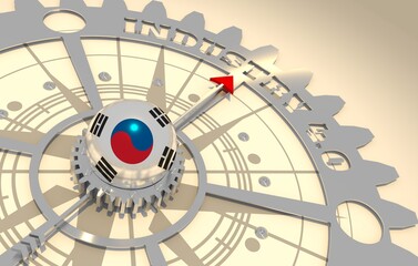 Industry four point zero text on the gear.