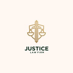 Set creative justice law firm logo in gold