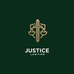 Set creative justice law firm logo in gold