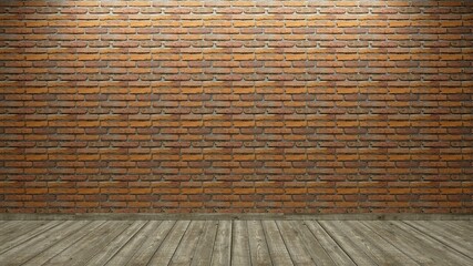 Background image of a brick wall and an old wooden floor