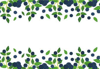 Vector blueberry seamless horizontal border. Background design for natural cosmetics,sweets and pasties filled with berry, food, grocery ,health care products. Best for packaging and web design