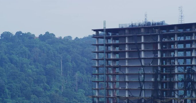 Uncompleted High Rise Office Building at Empire City in Kuala Lumpur, Malaysia 