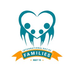 Design a family logo full of love, as a banner, poster or template for International Day of Families.
