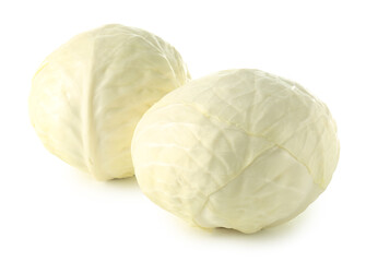 Fresh cabbages on white background