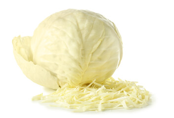 Fresh cabbage on white background